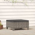 thumbnail image 1 of vidaXL Garden Footrest with Cushion Grey Poly Rattan, 1 of 5
