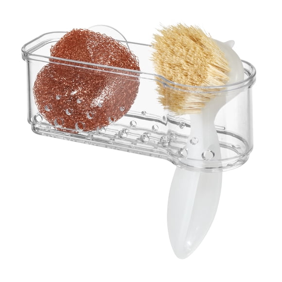 Support à ventouse pour évier de cuisine iDesign - Support en plastique pour éponge et brosse à récurer