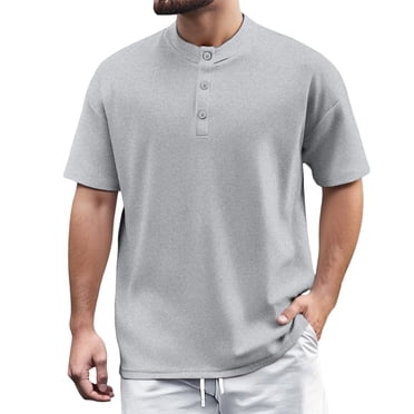 Hiiyo T-Shirt de Sport à Manches Courtes pour Homme, Couleur Unie, Col Ras du Cou, sous-Vêtement, T-Shirt Classique Polyvalent