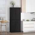 thumbnail image 2 of HOMCOM Kitchen Pantry, Freestanding Buffet Cabinet with 4 Doors, Black, 2 of 10