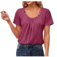 thumbnail image 4 of Aqestyerly T-shirt Blouse à Manches 3/4 Imprimé pour Femmes, Col Rond Décontracté Mode Ample pour Femmes, 4 of 7