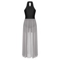 thumbnail image 4 of iiniim Robe de Danse Lyrique pour Femmes à Dos Nu à Blocs de Couleur Robe Maxi Fluide pour Ballet Moderne Contemporain Noir TTG, 4 of 6