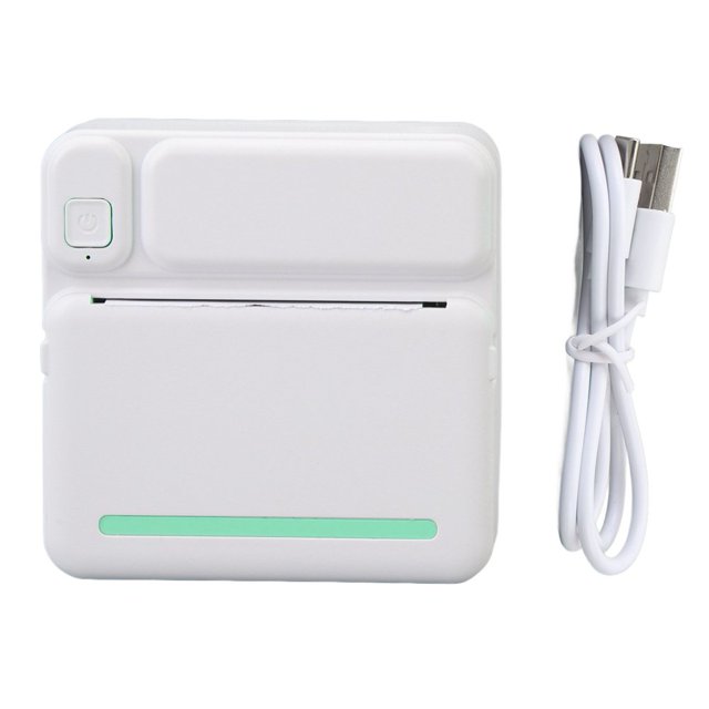 LNGOOR Mini Thermal Sticker Printer Green Inkless Bluetooth APP Controlled Portable for Kids DIY Study Notes Pictures Receipts Compact Design for Easy Use