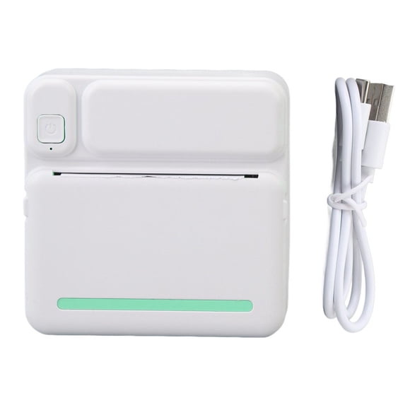 LNGOOR Mini Thermal Sticker Printer Green Inkless Bluetooth APP Controlled Portable for Kids DIY Study Notes Pictures Receipts Compact Design for Easy Use