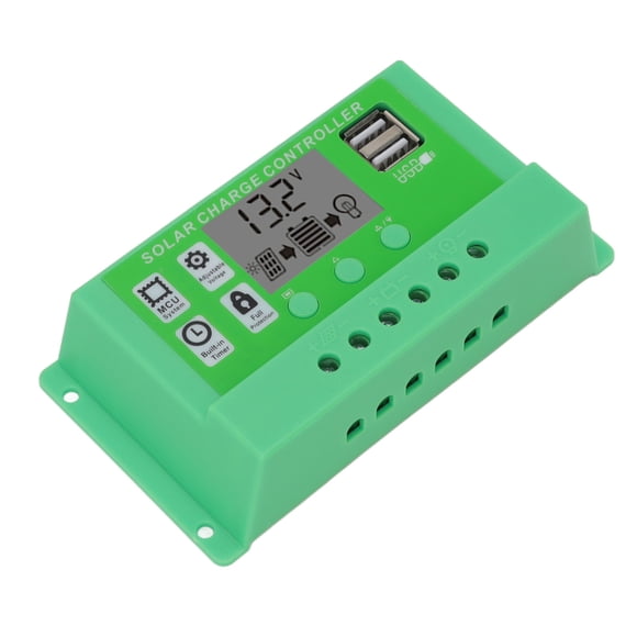 Contrôleur de Charge Solaire PWM, Contrôleur Solaire ABS Multi-Protection Sûr pour Résidentiel pour Ferme 10A,20A,30A