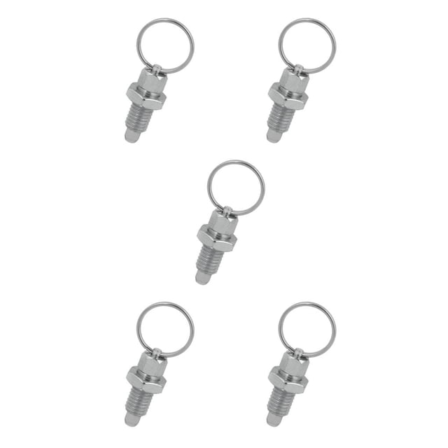 Dalazy Spring Loaded Index Plunger with Convenient Ring Pull Reliable Locking Mechanism M16-10 Stainless Steel 5Set