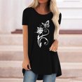 thumbnail image 2 of Pompotops Chemises Mode Décontractée pour Femmes Manches Courtes Tee-Shirt Ample Tunique Blouse, 2 of 4