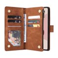 thumbnail image 5 of Case for Google Pixel 7 Pro 5G Leather Magnetic Handbag Zipper Pocket Cover Wrist Strap, 5 of 5
