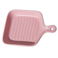 thumbnail image 3 of Ceramic Baking Pan Tableware Plate Simple Style Baking Plate Household Grill Plate Baking Tray with Handle for Restaurant Home Dinner (Pink), 3 of 8