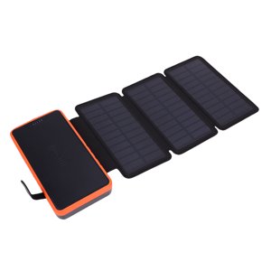 20000mAh Solar Power Bank, Efficient Wireless Power Bank with Tri Fold Solar Panel & LED Light & Double USB Output, Waterproof External Battery Pack for Phone Tablet Outdoor
