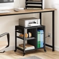 thumbnail image 4 of Under Desk Printer Stand Black - 4-Tier Mobile Cart with Power Outlets & USB Ports for Home Office (1-Pack), 4 of 7