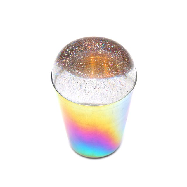Colorful Handle Nail Stamper Shining Holographic Head Clear Silicone Stamper