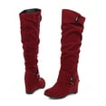 thumbnail image 2 of jsaierl Bottes Hautes Jusqu'au Genou pour Femmes d'Hiver Chaudes avec Boucle de Ceinture Semelle Compensée Chaussures Bottes Cavalières, 2 of 5