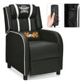 thumbnail image 1 of Gymax Massage Gaming Recliner Chair Racing Single Lounge Sofa Home Theater Seat White, 1 of 10
