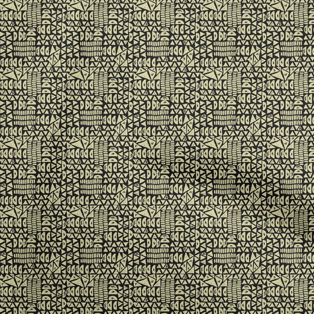 oneOone Viscose Chiffon Black Fabric Geometric Sewing Craft Projects Fabric Prints By Yard 42 Inch Wide
