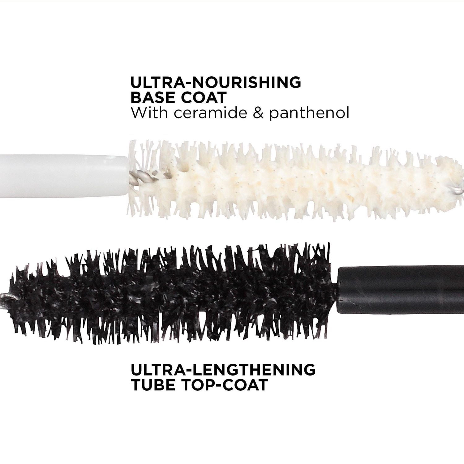 L'Oréal Paris Mascara Double Extension Tubes Beauté / Base Nourrissante, Couche de Finition Allongeante /noir