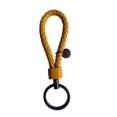 thumbnail image 2 of Leather Braided Woven Rope Keychain Lovely DIY Bag Hanging Pendant Exquisite Key Chain Car Keyring Holder Metal Jewelry for Men Yellow, 2 of 9