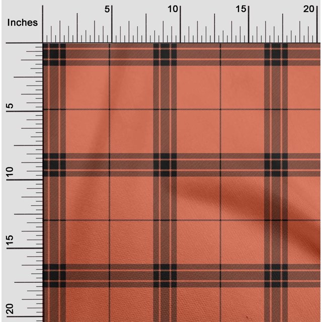 oneOone Cotton Poplin Fabric Tartan Check Printed Craft Fabric BTY 42 Inch Wide