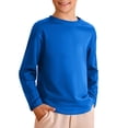 thumbnail image 2 of WUANDIXFA T-Shirts à Manches Longues pour Enfants Garçons Automne Coton T-Shirts à Col Rond à Manches Longues Hauts Tee Bleu, 5-6 Ans, 2 of 4
