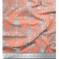 thumbnail image 1 of Soimoi Rayon Crepe Fabric Leaves & Floral Block Decor Fabric Printed Yard 46 Inch Wide, 1 of 3