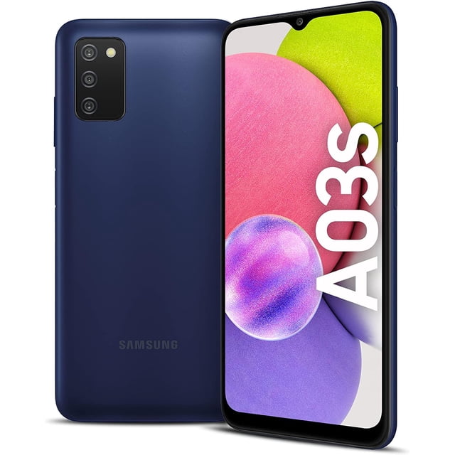 Refurbished Samsung Galaxy A03s 4G - 64GB – Blue – 13MP Triple Rear & 5MP Front Camera - Fully Unlocked Smartphone - Excellent Condition
