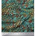 thumbnail image 1 of Soimoi Blue Poly Georgette Fabric Leopard & Peacock Animal Skin Fabric Prints By Yard 42 Inch Wide, 1 of 3