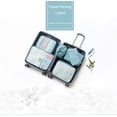 thumbnail image 4 of 6Pcs Foldable Travel Packing Cubes, Waterproof Storage Organizer Bags Set with Buckle and Mesh Design, 4 of 7