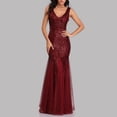 thumbnail image 4 of Pompotops Robe Sirène Ajustée à Paillettes pour Femme Robe de Soirée Robe, 4 of 7