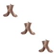 thumbnail image 3 of relayinert Soft Five Toe Socks Stretchable Cotton High Crew Socks Athletic Solid Socks Khaki 3Set, 3 of 6