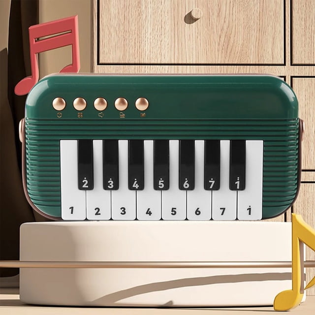 Portable Mini Piano Keyboard, Children Music Learning Toy, Early Education Musical Instrument, 15-Key Electric Piano for Boys and Girls, Fine Motor Skills, Creativity, Parent-Child Fun