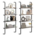 thumbnail image 1 of Costway 2 PCS 4-Tier Wall-mounted Ladder Shelf Display Bookshelf with Heavy-duty Metal Frame, 1 of 10