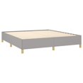 thumbnail image 3 of vidaXL Bed Frame Light Grey 193x203 cm King Fabric, 3 of 7