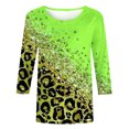 thumbnail image 4 of Hauts pour Femmes T-shirt Ample Imprimé de Mode pour Femmes Blouse à Manches 3/4 Col Rond Hauts Décontractés Hauts pour Femmes Manches 3/4 en Liquidation, 4 of 4