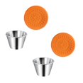 thumbnail image 1 of Oleegame 2PC Produce Storage Dressing Containers Small Condiment Containers With Lids Stainless Steel Condiment Cup Dipping Cups Container For Lunch Bento Box Orange, 1 of 9