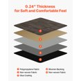 thumbnail image 4 of VEVOR Carpet Tiles Reusable 24x24 inch 24 PCS Modular Rug Soft Padded Gray Brown, 4 of 9