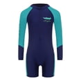 thumbnail image 1 of Haitryli Kids Rash Guard Swimsuit Boys Front Zip Swimwear Long Sleeve Bathing Suit UV Protection Green 5XL, 1 of 7