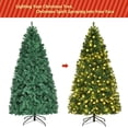 thumbnail image 4 of Gymax Pre-Lit PVC 7' Artificial Christmas Tree Hinged LED Lights Metal Stand, 4 of 9