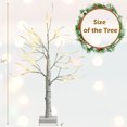 thumbnail image 2 of Gymax 2 FT Pre-lit White Birch Tree Artificial Twig Birch Tree Christmas Decoration, 2 of 10