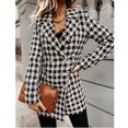 thumbnail image 2 of XZNGL Ladies Long Sleeve Suit Collar Double Breasted Woolen Jacket, 2 of 9
