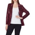thumbnail image 3 of Women's Evening Sparkle Sequins Open Front Long Sleeve Blazer Jacket, 3 of 5