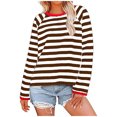 thumbnail image 1 of Timegard Fall Tops for Women 2024 Crewneck Striped Drop Shoulder Loose Blouse Comfy Long Sleeve Tops, 1 of 5
