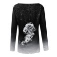thumbnail image 3 of Fridja Women Fashion Loose O-Neck Printed Long Sleeve Top, 3 of 4