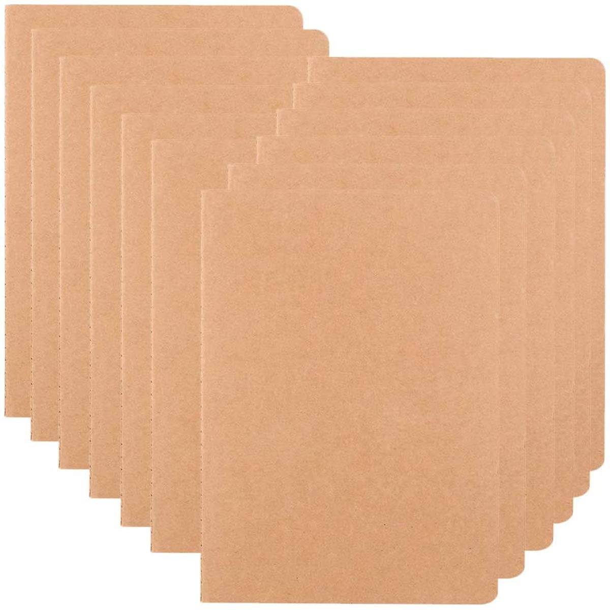 XYark Large Blank Notebook Journals Bulk with Thick Plain Paper, 60 Pages, 8.5x11 inch, Sketchbook Composition Diary Subject Notebooks Planner for Students Office, Kraft