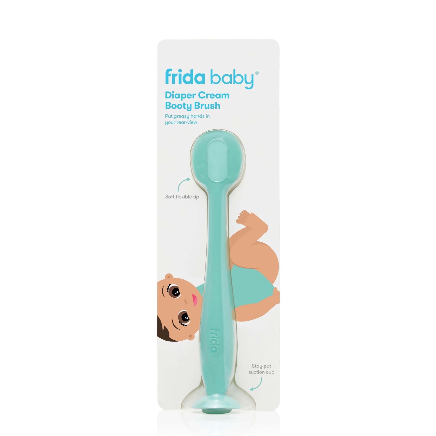 Frida Baby - Silicone Booty Brush Applicator for Infant Diaper Rash Cream and Butt Paste, Blue