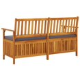 thumbnail image 3 of vidaXL Storage Bench with Cushion 148 cm Solid Wood Acacia, 3 of 5