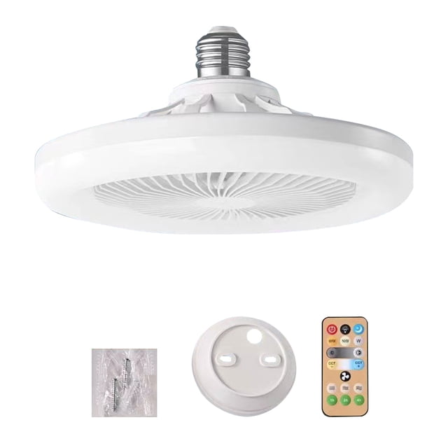 TFixol Ceiling Fan Light with Remote Control, 3-Speed Adjustable, Silent Operation for Living Room, Bedroom, and Dining Area (White Shade, White Light)