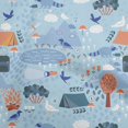thumbnail image 1 of oneOone Polyester Spandex Light Blue Fabric Kids Sewing Craft Projects Fabric Prints By Yard 56 Inch Wide, 1 of 4
