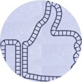 thumbnail image 1 of Ahgly Company Tapis de Zone Rond d'Intérieur Lavable à la Machine, Style Transitionnel, Bleu Lavande, 3 Pieds Rond, 1 of 7