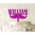 thumbnail image 1 of Custom Name Cake Topper Personalized Glitter Pink Cake Topper Color Option Available 5-7 Inches Wide, 1 of 1