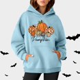 thumbnail image 2 of WEAIXIMIUNG Sweat à Capuche pour Femmes, Graphique, Imprimé Citrouille, Manches Longues, Décontracté, avec Poche, 2 of 3